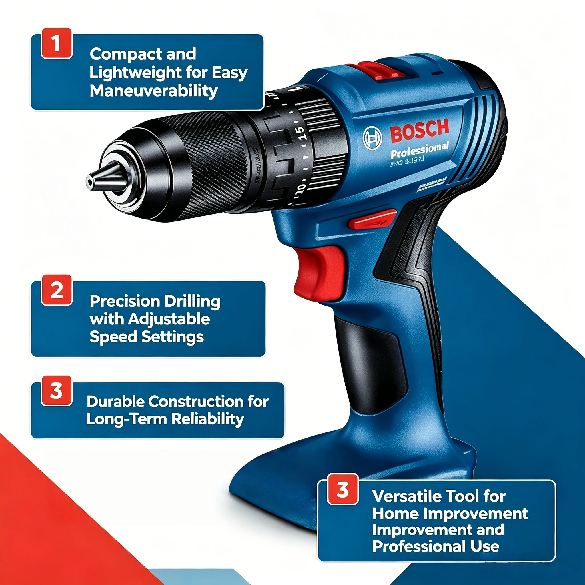 Bosch Drill Gsb 18V - บ๊อช GSB 185-LI 18V สว่านกระแทกไร้สายแบบไม่มีแปรงถ่าน 1900RPM