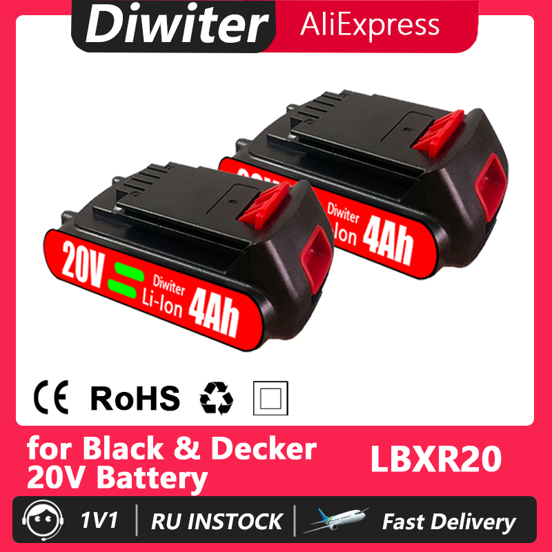 Black+Decker Tool 20V Max - แบตเตอรี่ 18V 4000mAh สำหรับ Black &