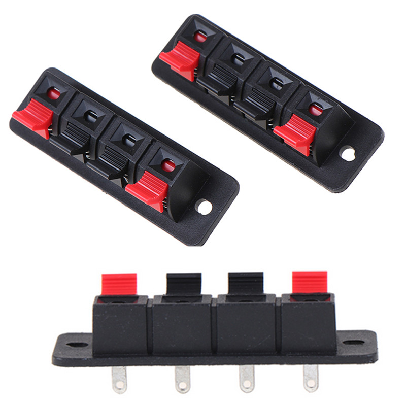 Push Fit Connector - 2Pcsพลาสติก4ตำแหน่งเทอร์มินัลPush Inแจ็คฤดูใบไม้ผลิโหลดลำโพงขั้วBreadboardคลิป