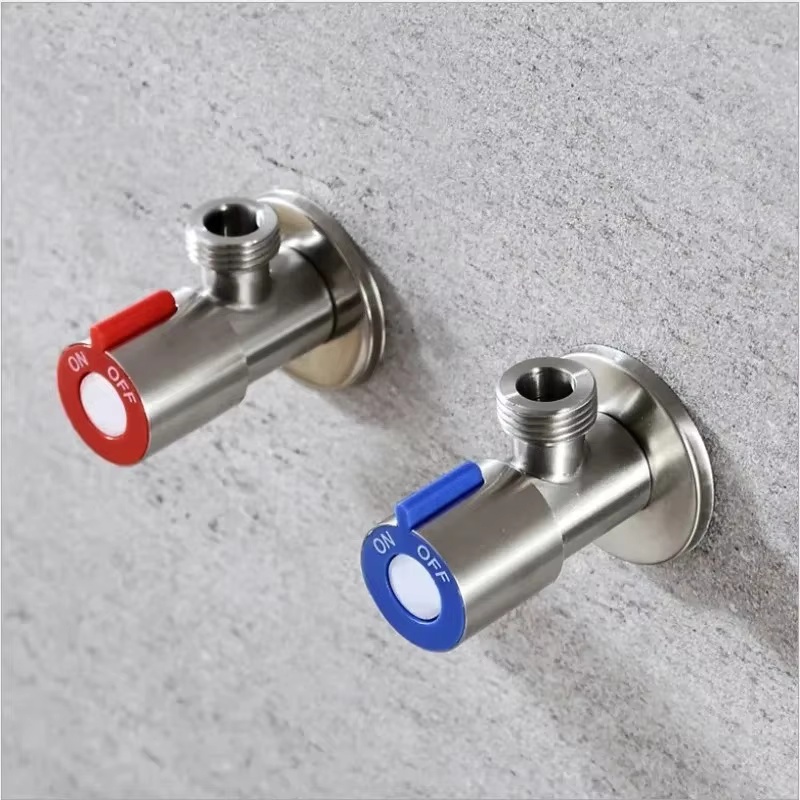 Toilet Fill Valve - วาล์วสามเหลี่ยม 1 ชิ้น วาล์วหยุดน้ำในห้องน้ำ วาล์วเครื่องทำน้ำอุ่น สแตนเลส
