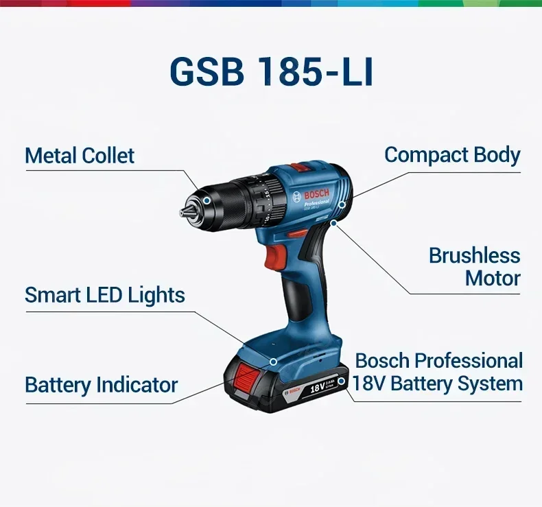 บ๊อช GSB 185-LI 18V สว่านกระแท - Bosch Drill Gsb 18V บทวิจารณ์และราคา